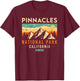 Pinnacles Est 2013 California Vintage Retro National Park T-Shirt - T-Shirt | Maroon