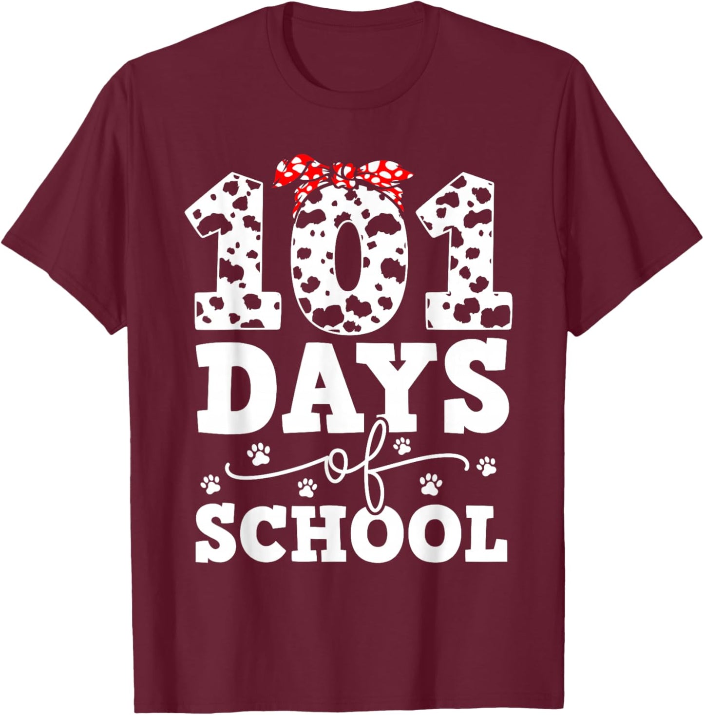 Happy 101 Days School Cute Dog 100 Days Smarter Student Kids T-Shirt - T-Shirt | Maroon
