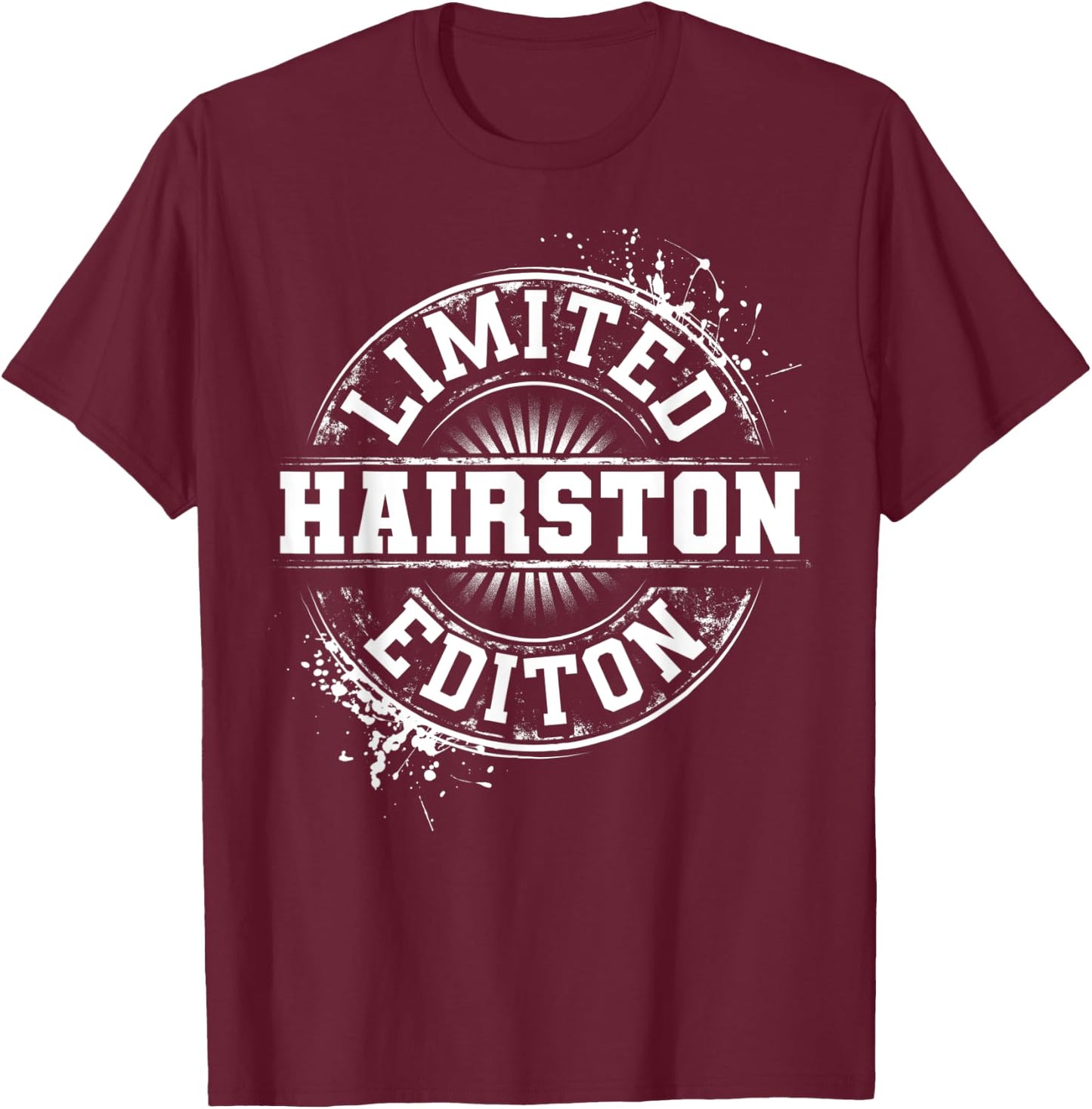 HAIRSTON Funny Surname Family Tree Birthday Reunion Gift T-Shirt - T-Shirt | Maroon