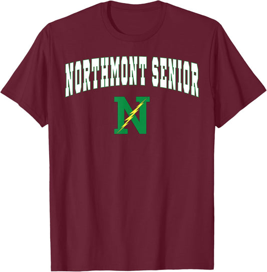 Northmont High School Thunderbolts C2 T-Shirt - T-Shirt | Maroon