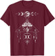 Floral Moth Butterfly Flower Celestial Geometry T-Shirt - T-Shirt | Maroon