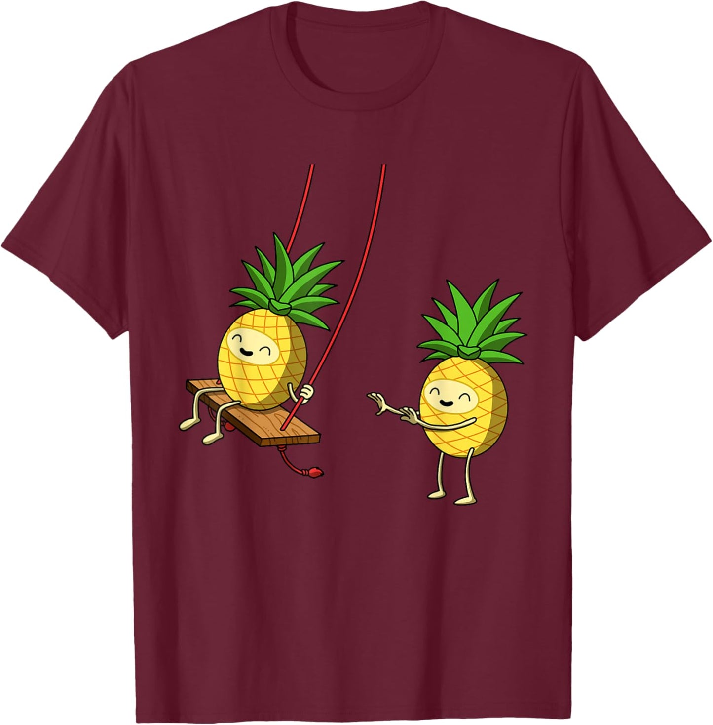 Swinging Pineapple T-Shirt - T-Shirt | Maroon