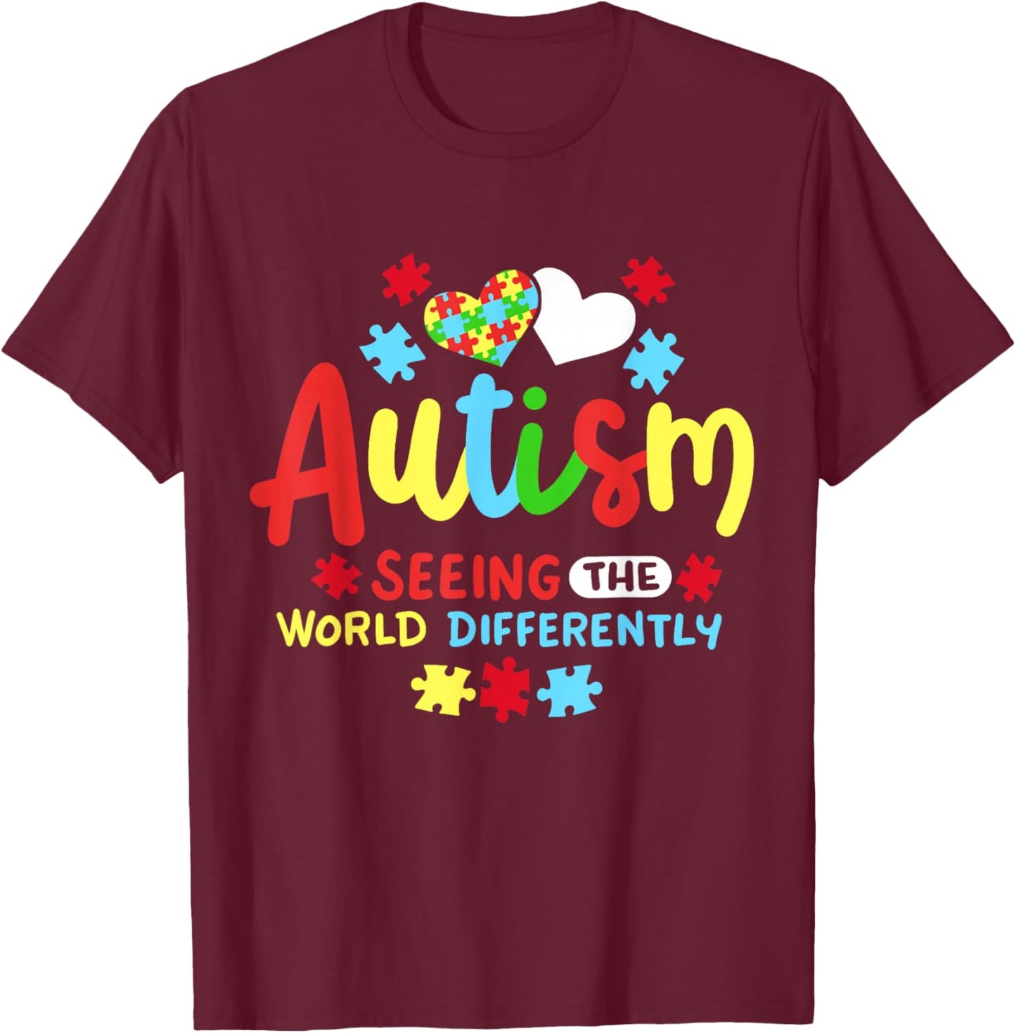 Autism Awareness T-Shirt - T-Shirt | Maroon