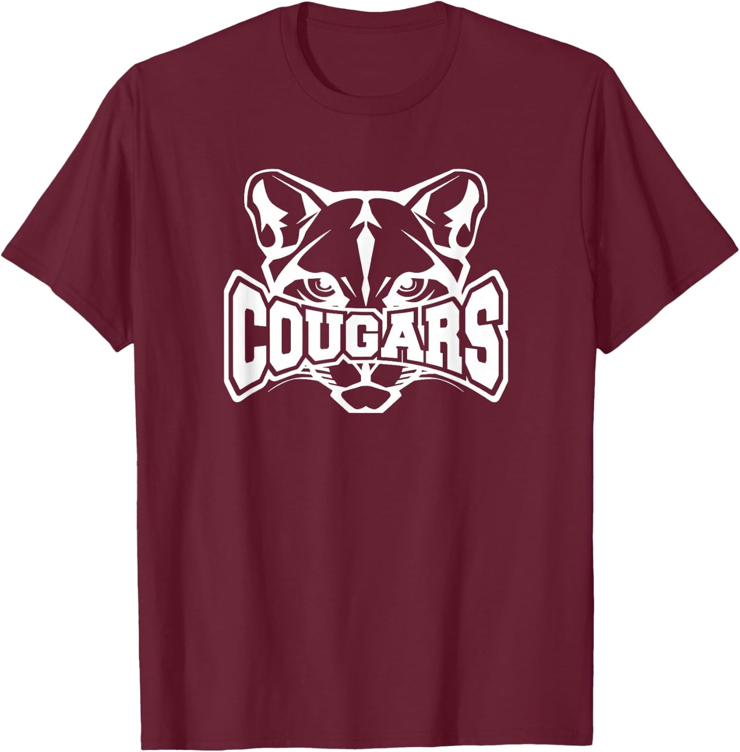 Cougars Teacher Student School Sports Fan Team Spirit T-Shirt - T-Shirt | Maroon