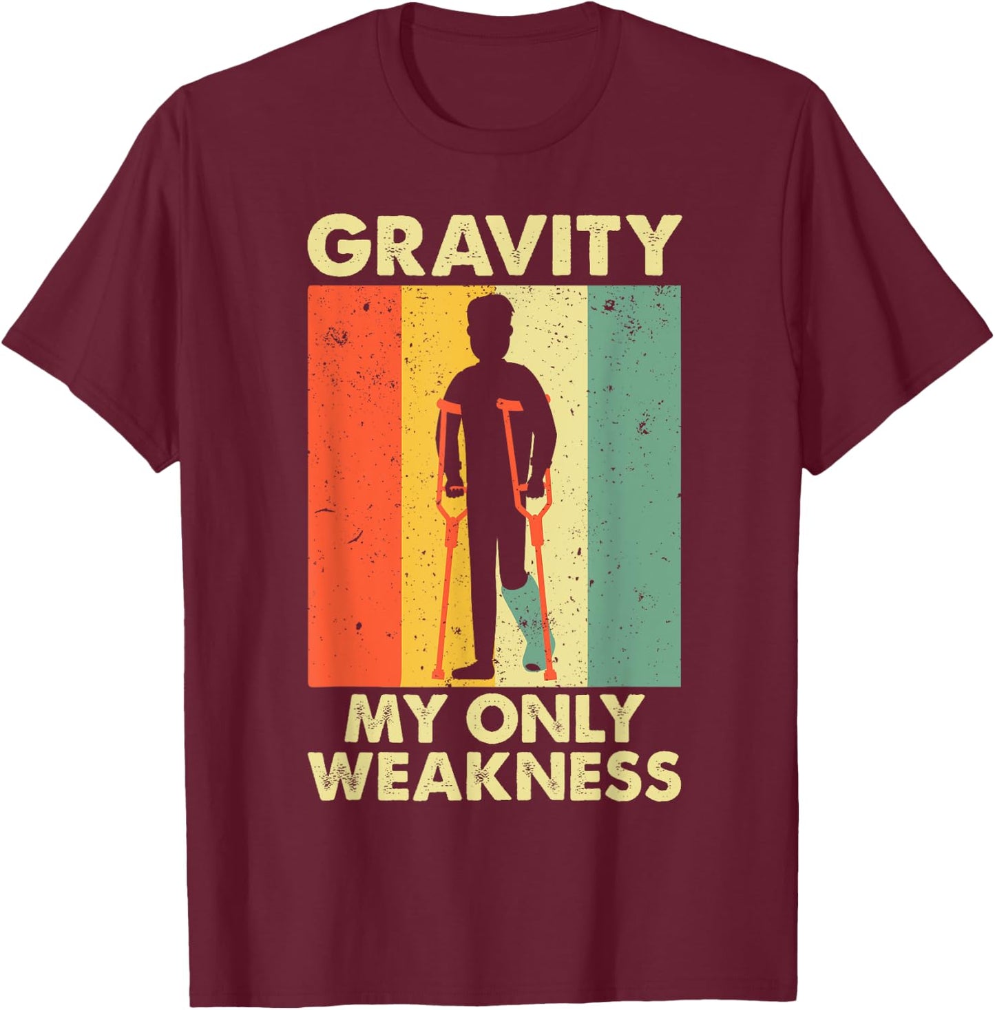 Funny Broken Leg Art Women Ankle Knee Foot Surgery T-Shirt - T-Shirt | Maroon