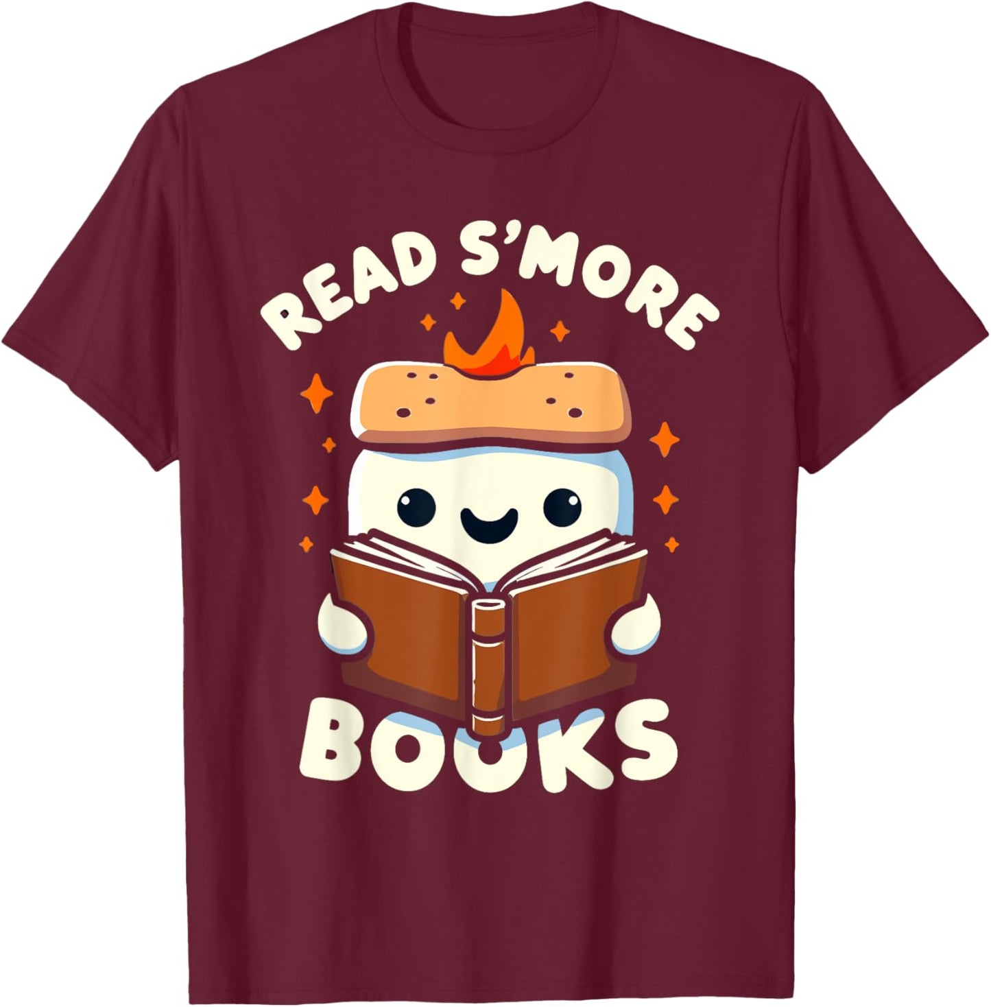 Read S’more Books Graphic - Funny Design for Book Lovers T-Shirt - T-Shirt | Maroon