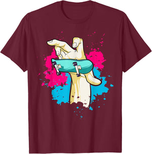 Aesthetic Fingerboard Aesthetic Skater T-Shirt - T-Shirt | Maroon