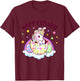 Happy Easter Unicorn Bunny Girls Kids Easter Eggs T-Shirt - T-Shirt | Maroon
