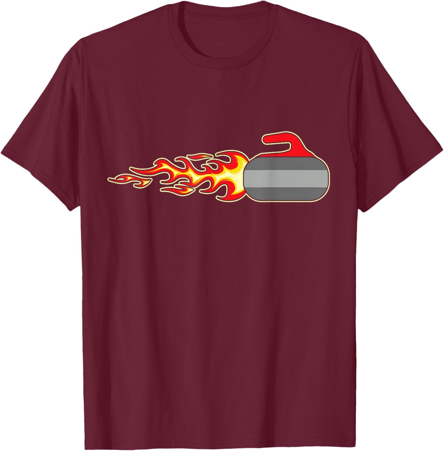Curler Graphic I Rock Curling Stone I Curling Player T-Shirt - T-Shirt | Maroon