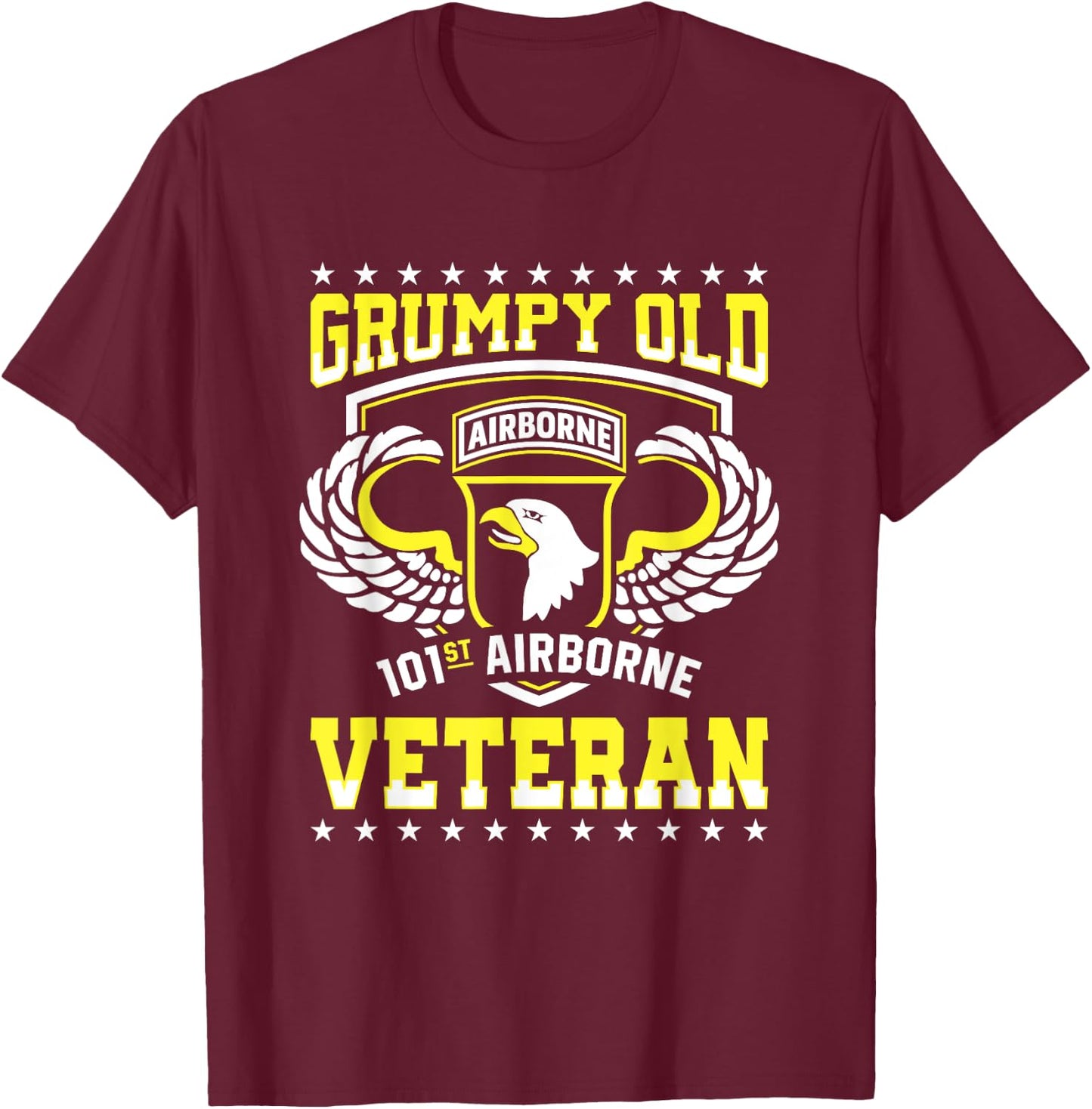 Grumpy Old 101st Airborne Division Veteran T-Shirt - T-Shirt | Maroon