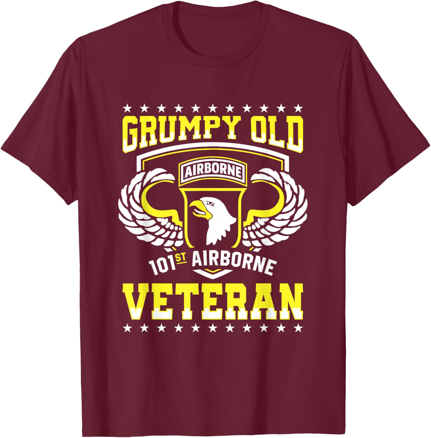 Grumpy Old 101st Airborne Division Veteran T-Shirt - T-Shirt | Maroon