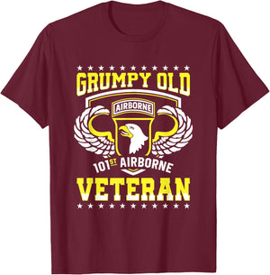 Grumpy Old 101st Airborne Division Veteran T-Shirt - T-Shirt | Maroon