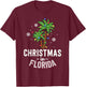 Christmas In Florida Deck The Palm Trees Family Vacation T-Shirt - T-Shirt | Maroon
