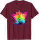 Unicorn Cat With Rainbow Butterfly Wings Men Women Girls Kids T-Shirt - T-Shirt | Maroon
