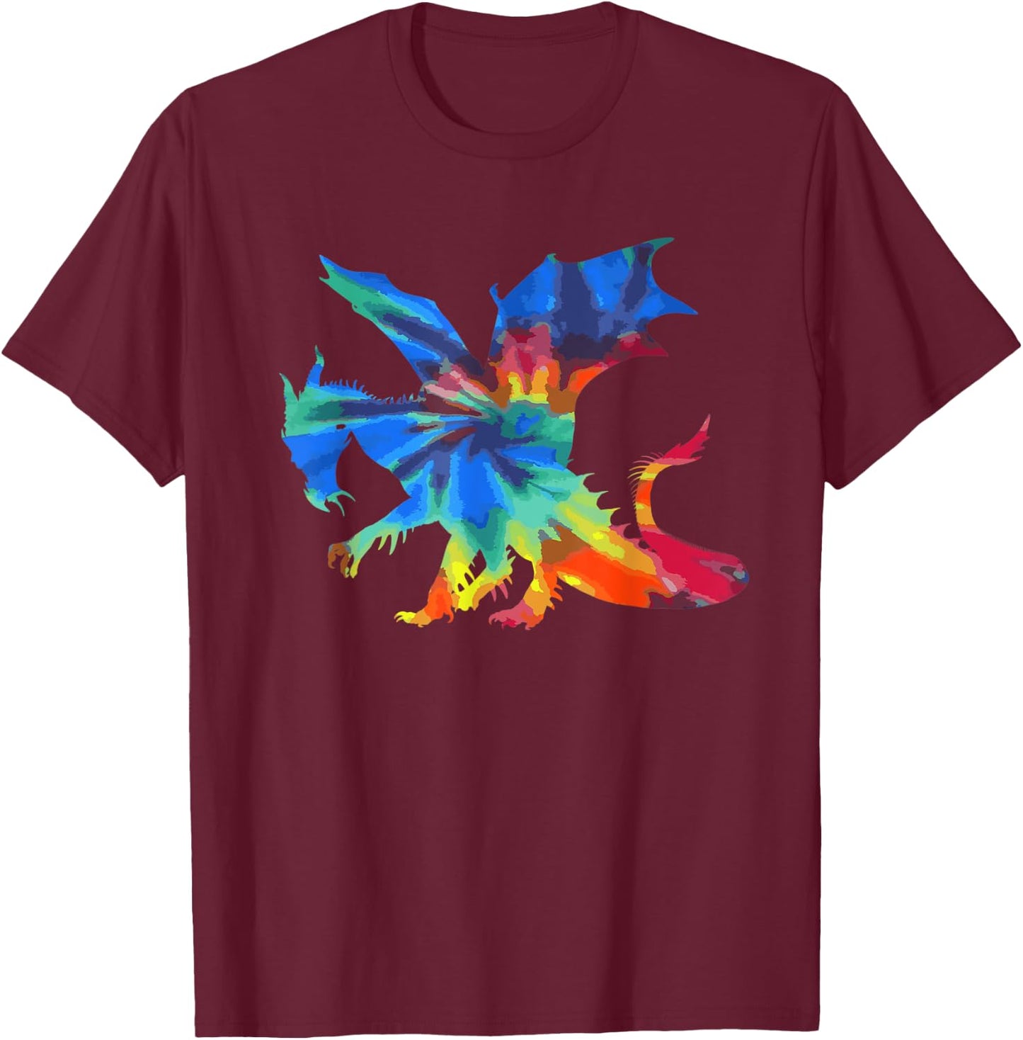 Tie Dye Dragon T-Shirt - T-Shirt | Maroon
