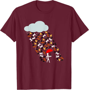 It's Raining Cats And Dogs Funny Cat Dog Women Kids T-Shirt - T-Shirt | Maroon