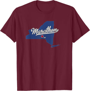 Marathon New York NY Map , Small T-Shirt - T-Shirt | Maroon