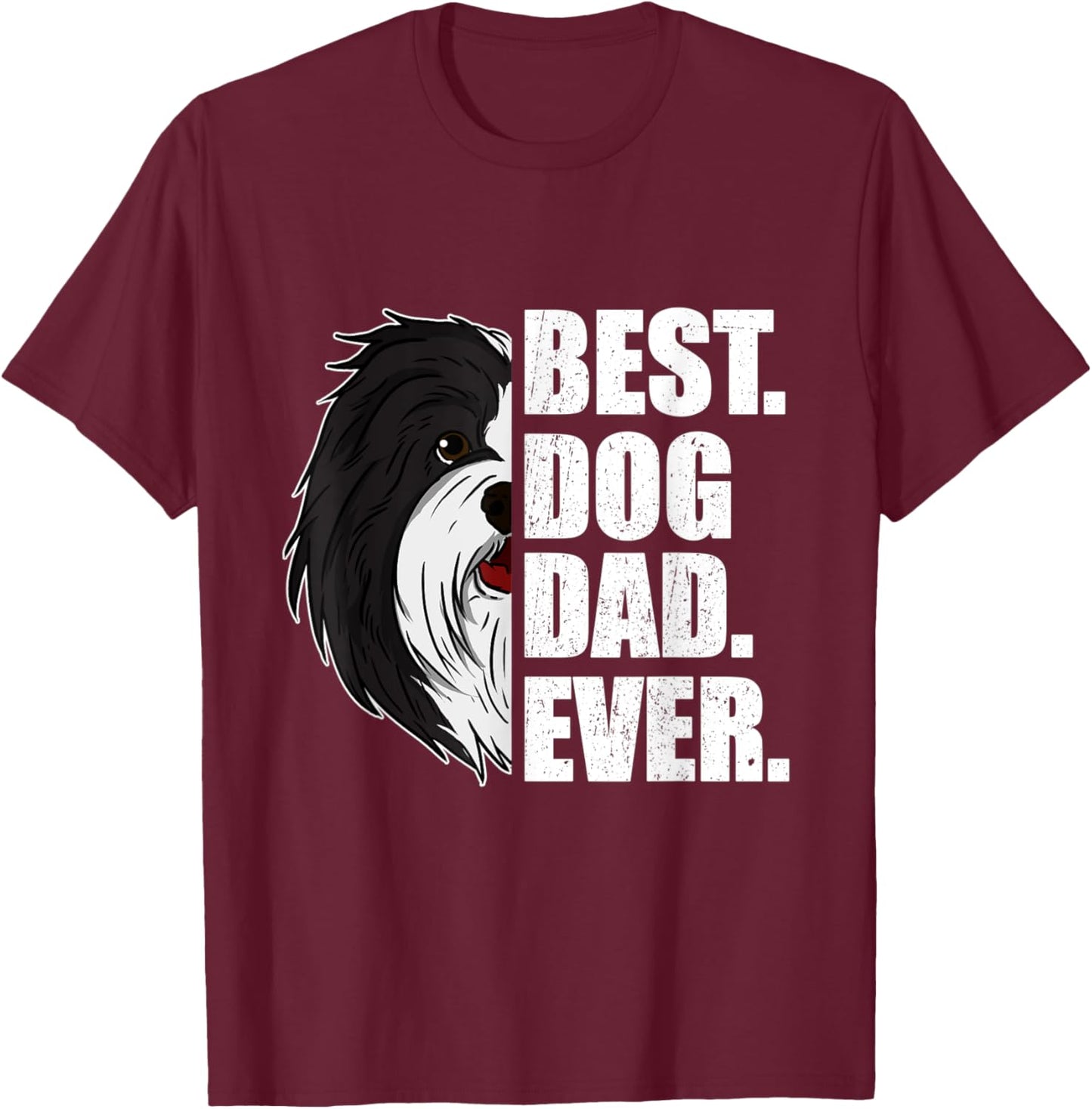 Best Dog Dad Ever Havanese Dad Father's Day Gift T-Shirt - T-Shirt | Maroon