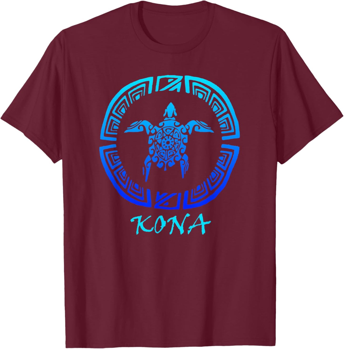 Kona, Hawaii Vintage Retro Tribal Turtle Vacation Small T-Shirt - T-Shirt | Maroon