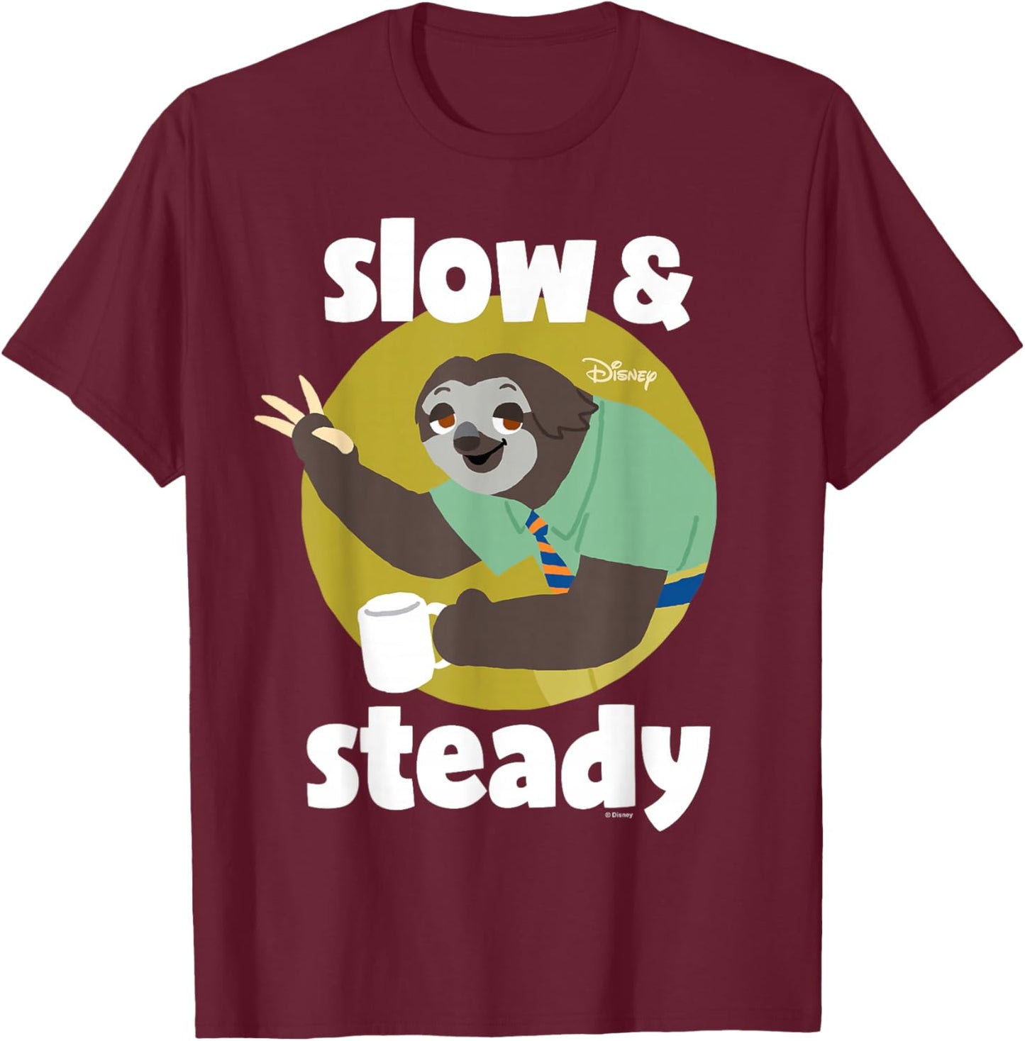 Zootopia - Flash Sloth Slow And Steady T-Shirt - T-Shirt | Maroon