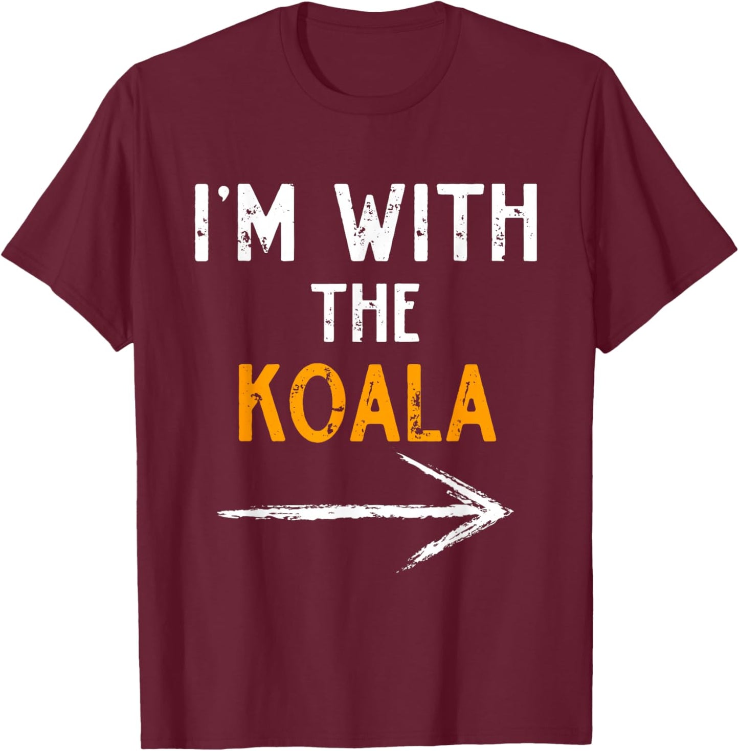 I’m with The Koala Funny Halloween Matching Couple Costume T-Shirt - T-Shirt | Maroon