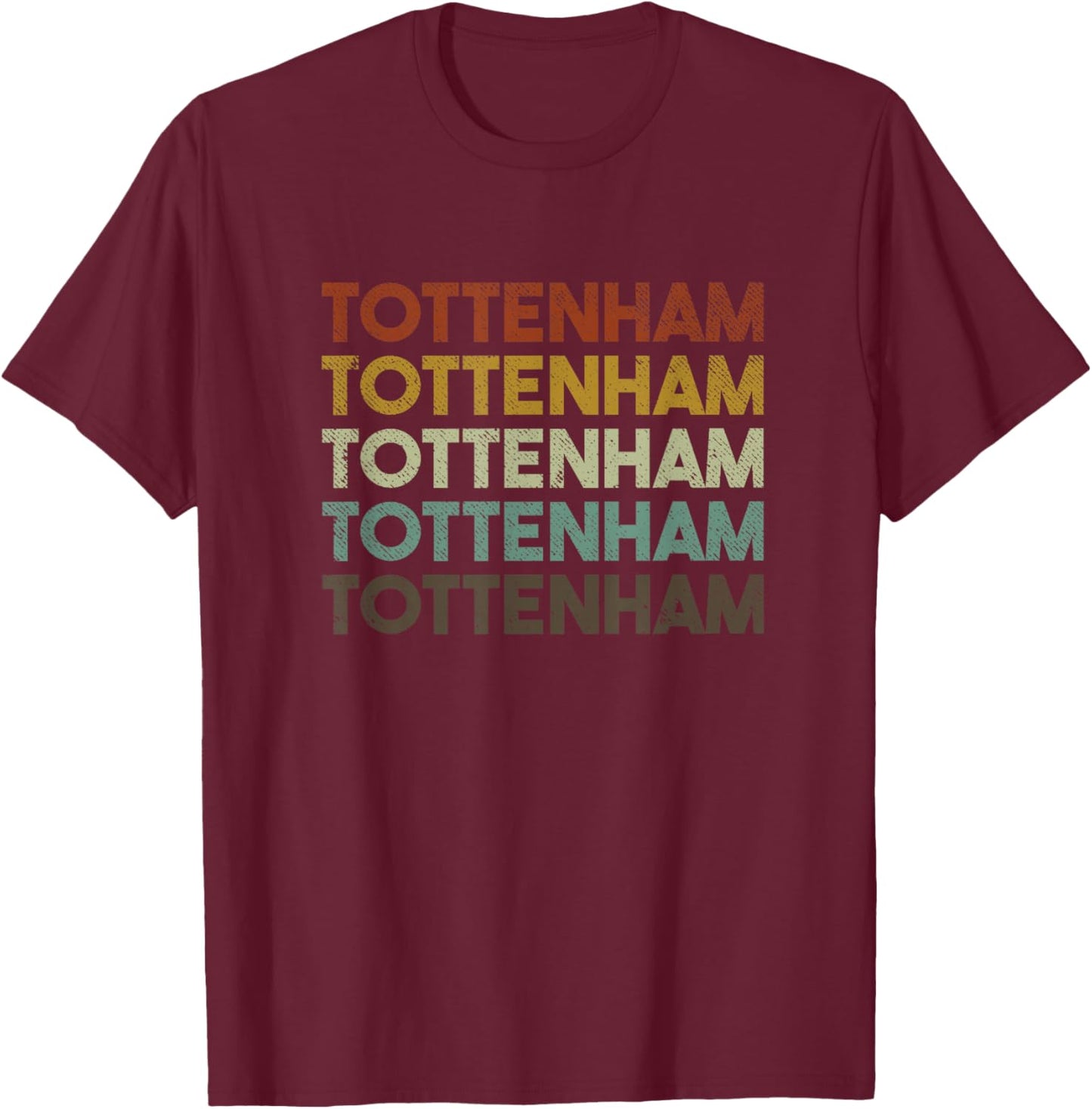 Retro Tottenham London T-Shirt - T-Shirt | Maroon