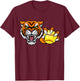 Tiger softball ball cartoon character design T-Shirt - T-Shirt | Maroon