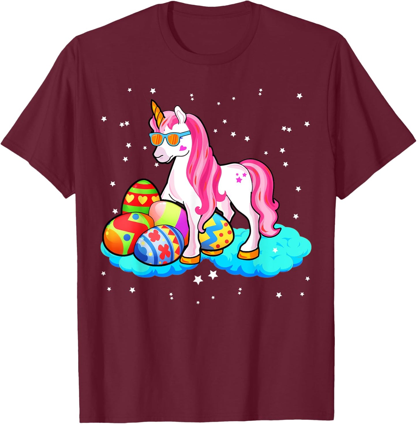 Girl Easter Unicorn Shirt Easter Girl Shirt Unicorn Easter T-Shirt - T-Shirt | Maroon