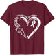Glioblastoma I Wear Grey For Glioblastoma Awareness Heart T-Shirt - T-Shirt | Maroon