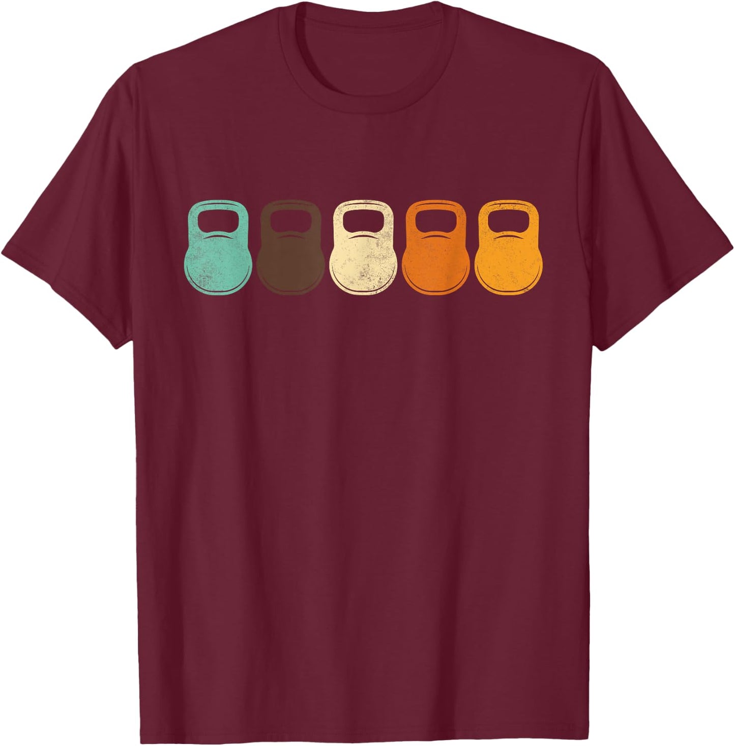 Retro Kettlebell Street Workout Weightlifting Weighttraining T-Shirt - T-Shirt | Maroon
