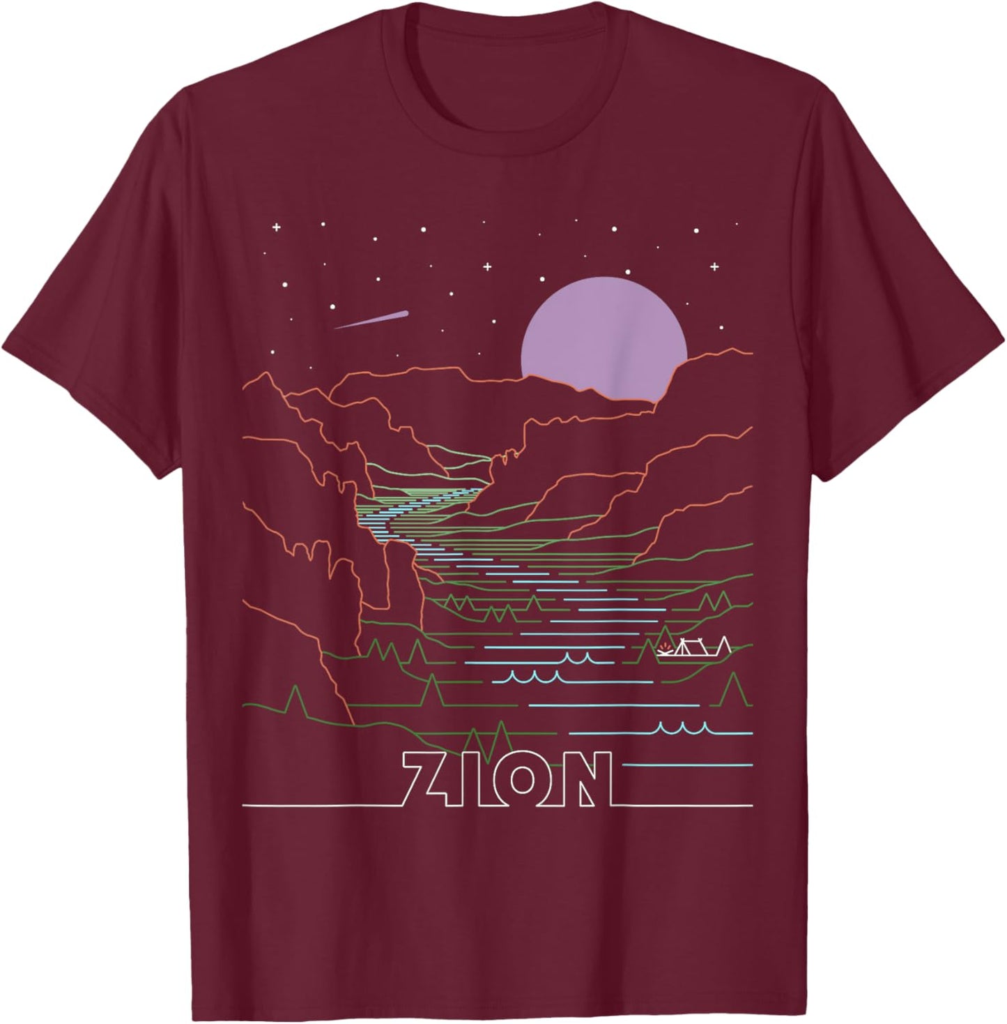 Vintage Zion National Park I Hiked Angels Landing Zion Utah T-Shirt - T-Shirt | Maroon