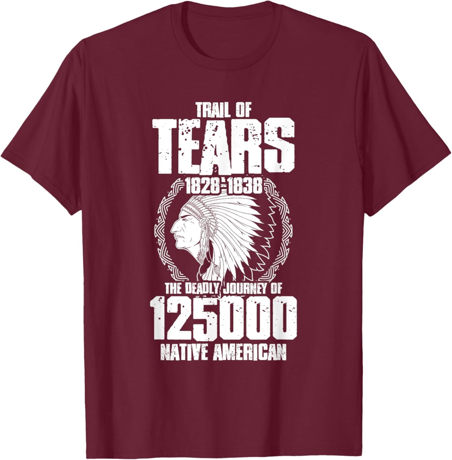 Trail Of Tears The Deadly Journey Of Native American T-Shirt - T-Shirt | Maroon