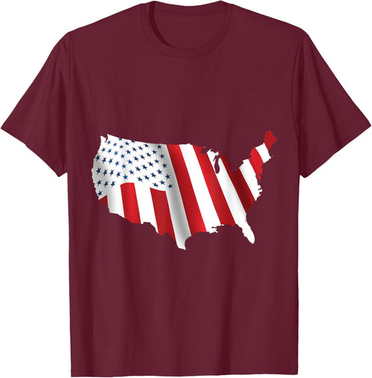 USA Civil Peace Flag T-Shirt - T-Shirt | Maroon