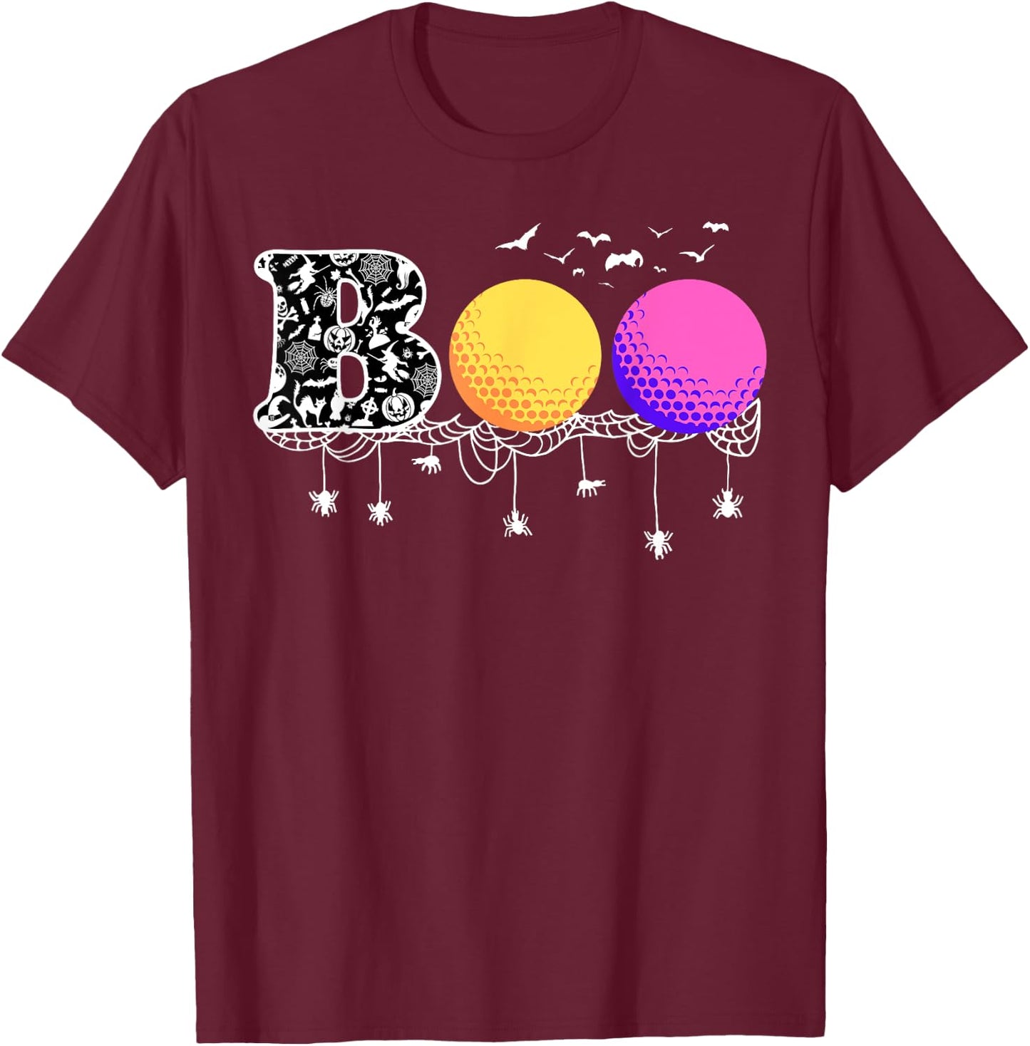 Boo Golf Funny Halloween Golfing Sports Lover T-Shirt - T-Shirt | Maroon
