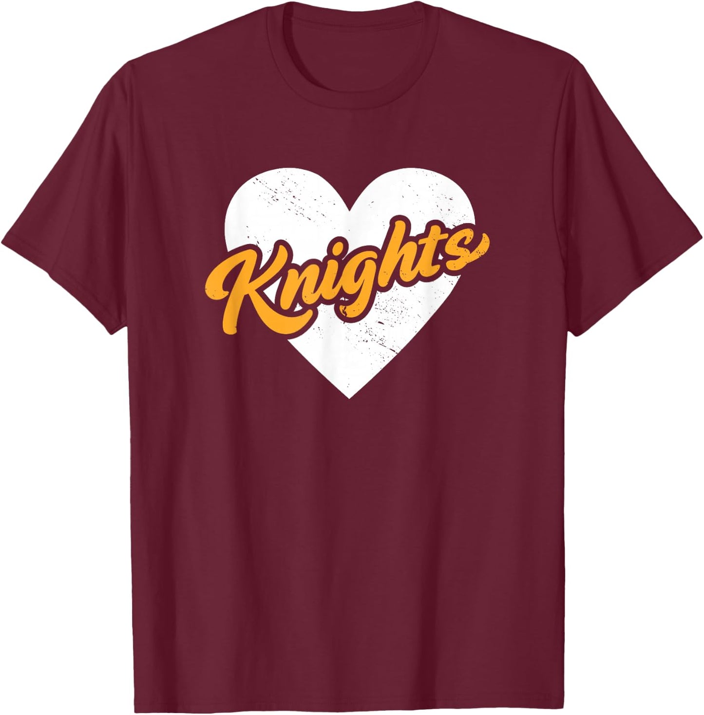 Vintage Knights High School Go Knights Pride Heart T-Shirt - T-Shirt | Maroon