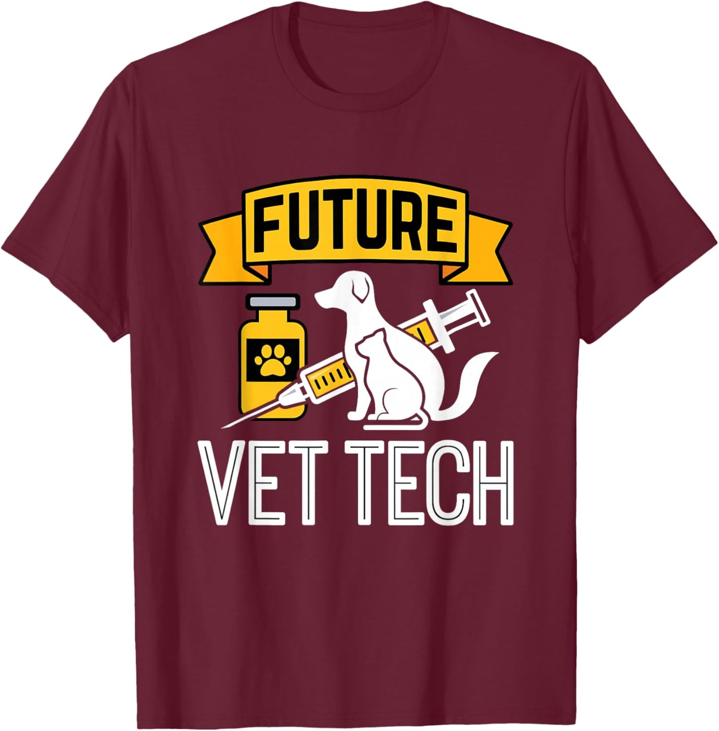 Future Vet Tech Veterinary Technician T-Shirt - T-Shirt | Maroon