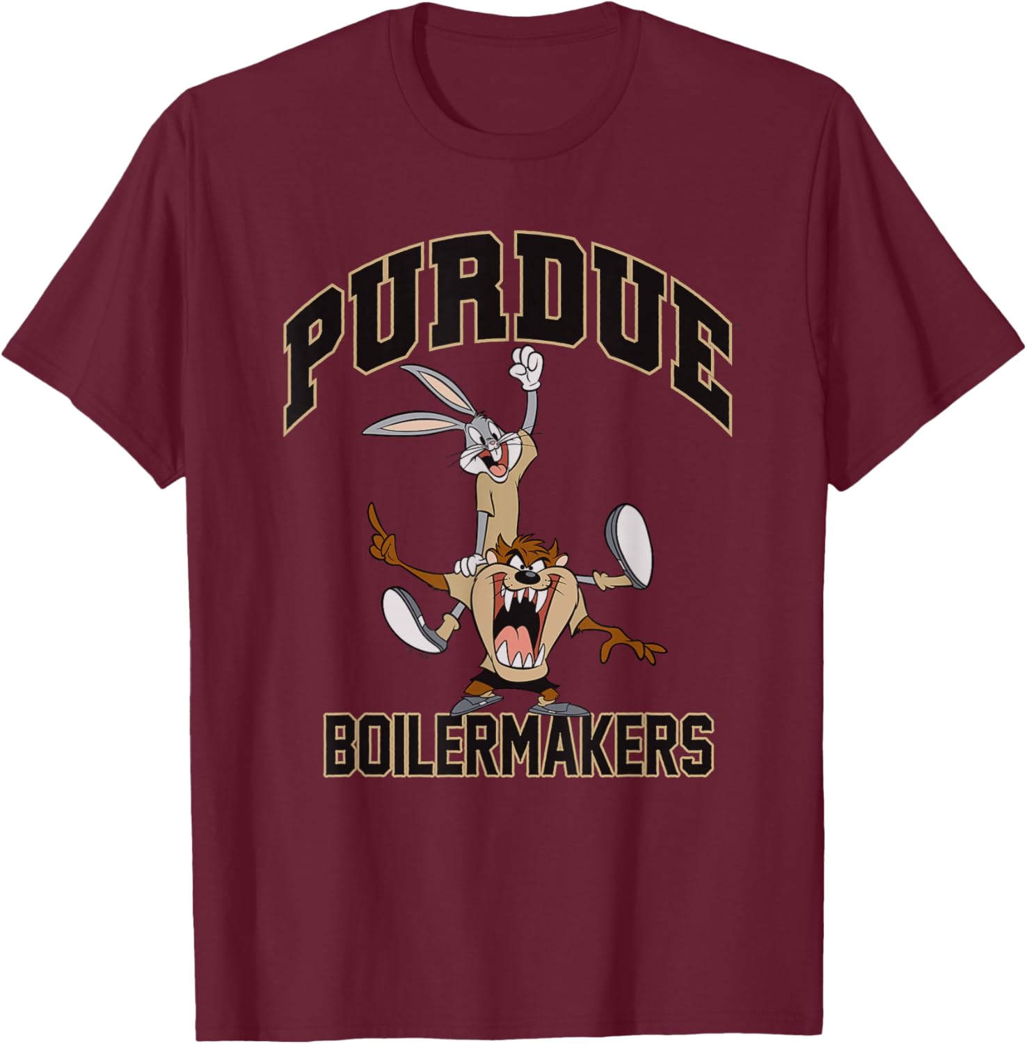 Purdue University Boilermakers x Looney Tunes Bugs Taz #1 T-Shirt - T-Shirt | Maroon