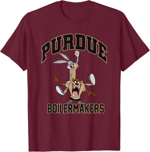 Purdue University Boilermakers x Looney Tunes Bugs Taz #1 T-Shirt - T-Shirt | Maroon