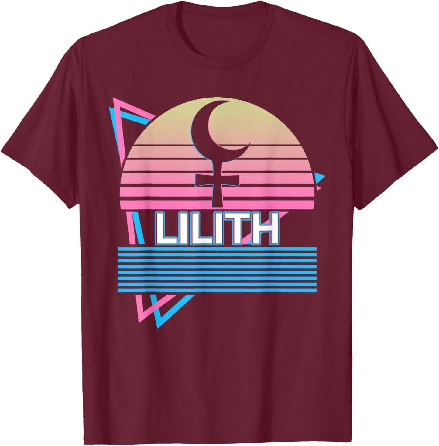 Lilith Dark Moon Retro T-Shirt - T-Shirt | Maroon