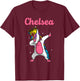 CHELSEA Gift Name Personalized Birthday Dabbing Unicorn T-Shirt - T-Shirt | Maroon