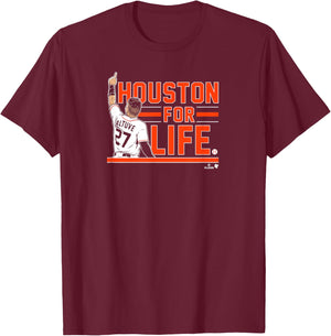 Jose Altuve - Houston for Life - Houston Baseball T-Shirt - T-Shirt | Maroon