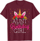 Aunt of the Birthday Girl Unicorn Matching Family T-Shirt - T-Shirt | Maroon