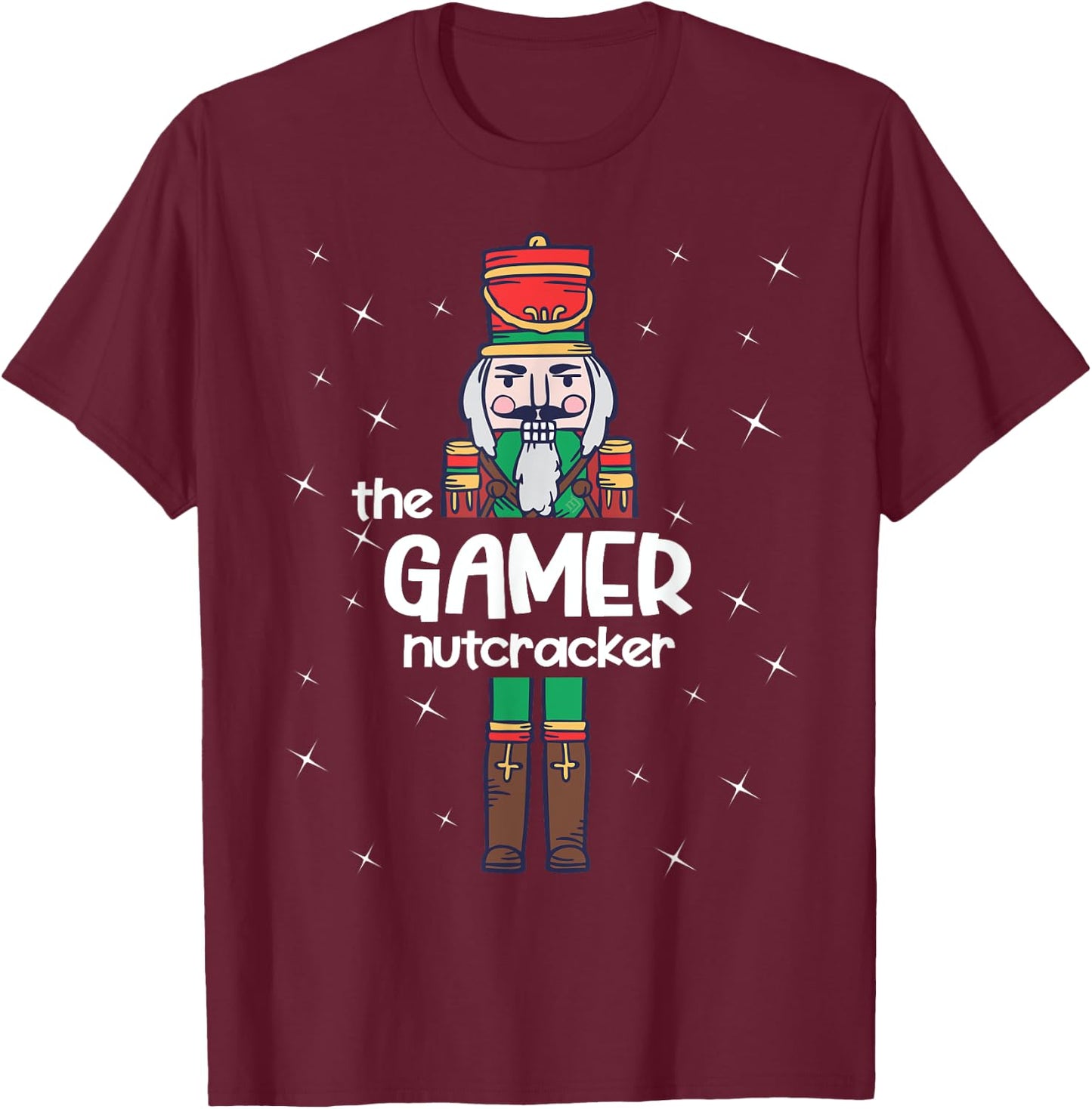 Gamer Nutcracker Family Matching Funny Pajama T-Shirt - T-Shirt | Maroon