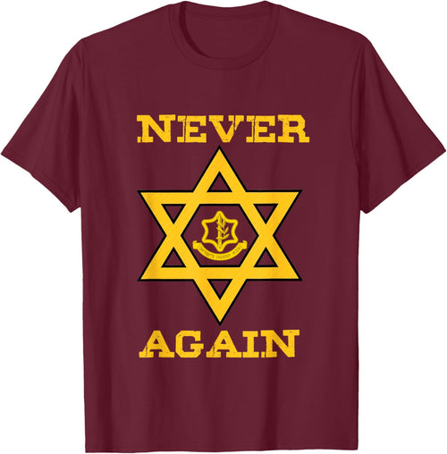 Never Again Support Israel Jewish Star Of David Idf Logo