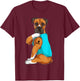 Boxer I Love Dad Tattoo Apparel, Dog Dad Gifts Dads Women T-Shirt - T-Shirt | Maroon