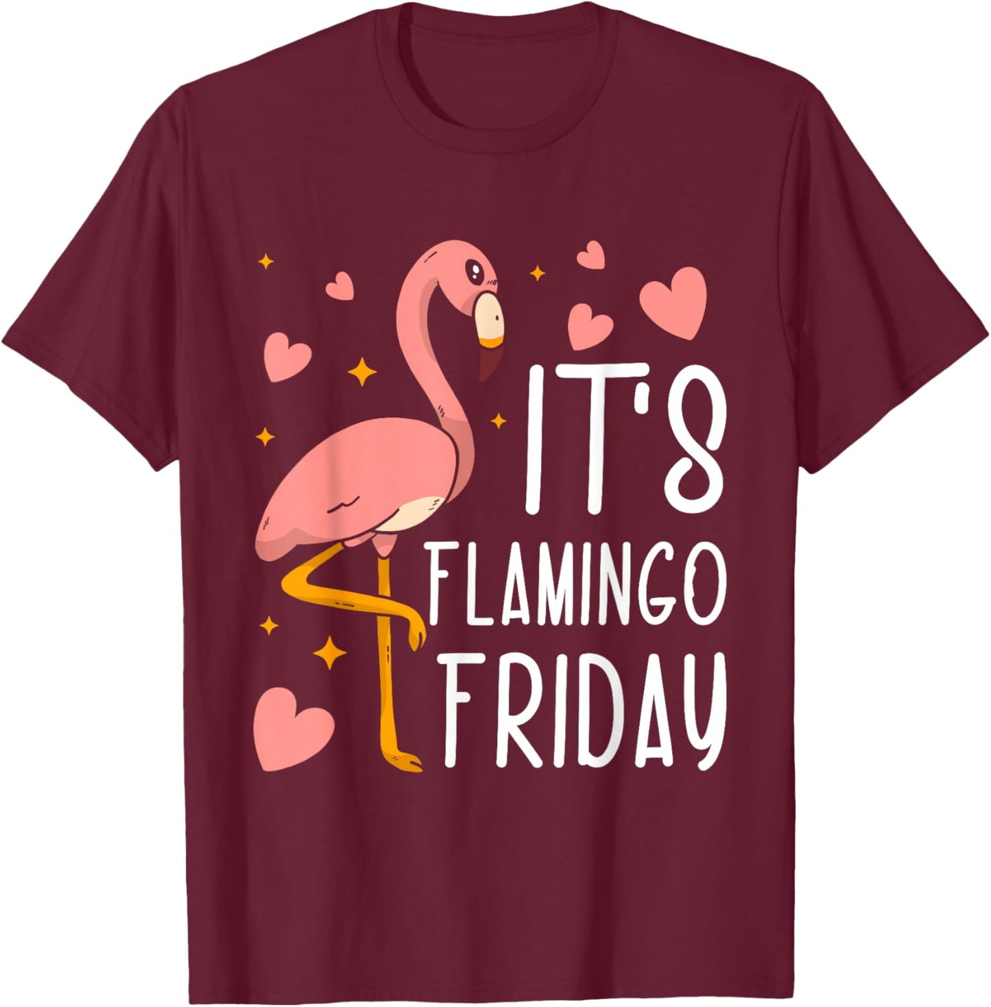 It's Flamingo Friday T-Shirt - T-Shirt | Maroon