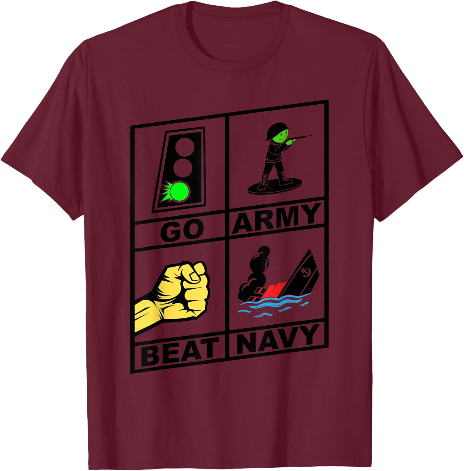 Go Army! Beat Navy! 2019 Pictures are Worth 1000 Words T-Shirt - T-Shirt | Maroon
