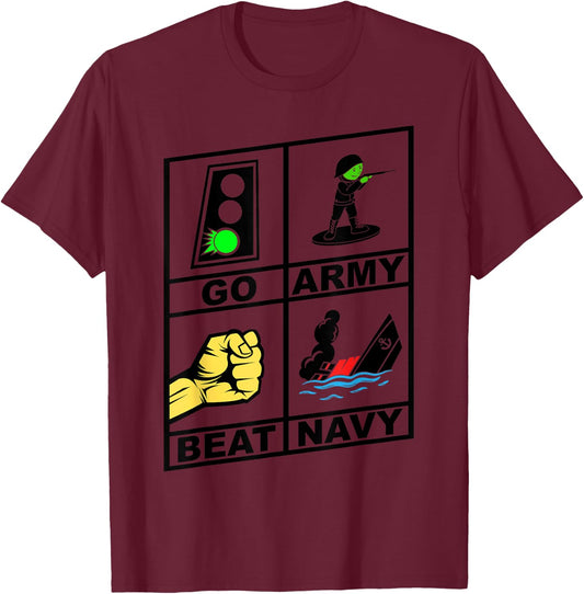 Go Army! Beat Navy! 2019 Pictures are Worth 1000 Words T-Shirt - T-Shirt | Maroon