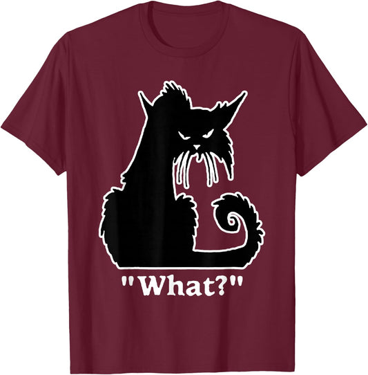 Funny Cat What T-Shirt - T-Shirt | Maroon