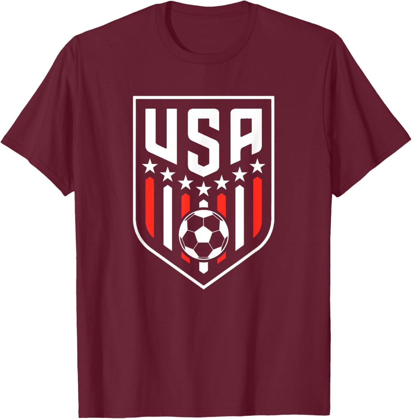 American Flag Soccer Team Boys Men Women Girls Soccer T-Shirt - T-Shirt | Maroon